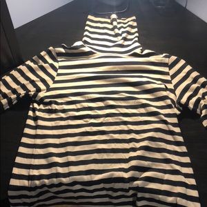 Cute, striped turtleneck.